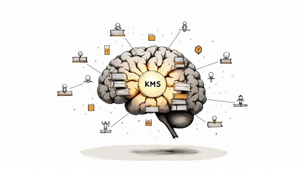 An abstract image representing the interconnected nodes of a knowledge management system.