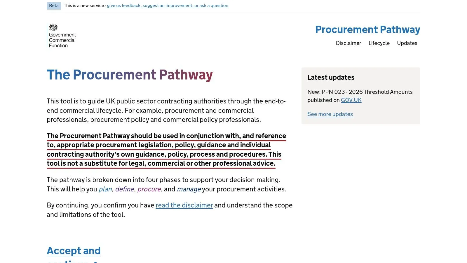 Procurement Pathway (UK Civil Service) — PA 2023 procurement templates