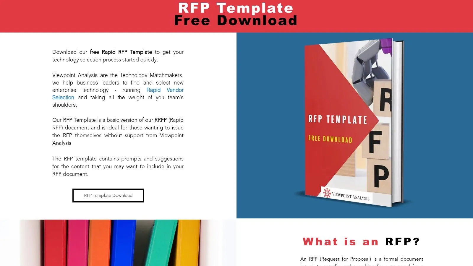 Viewpoint Analysis (UK) — Free “Rapid RFP” template for technology/vendor selection