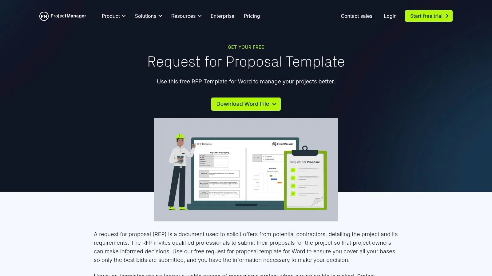 ProjectManager — Free Word RFP template