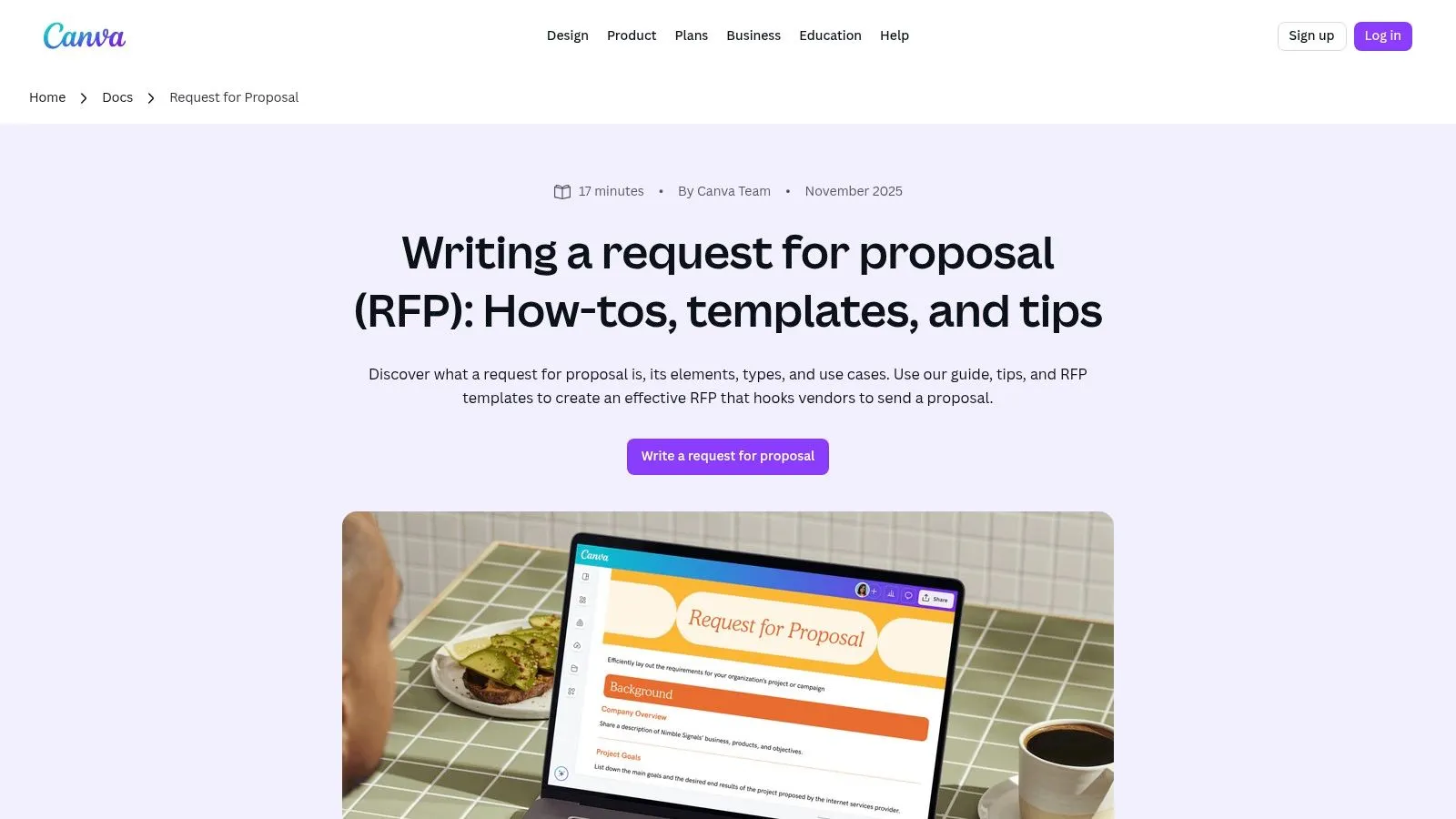 Canva — RFP templates in Canva Docs