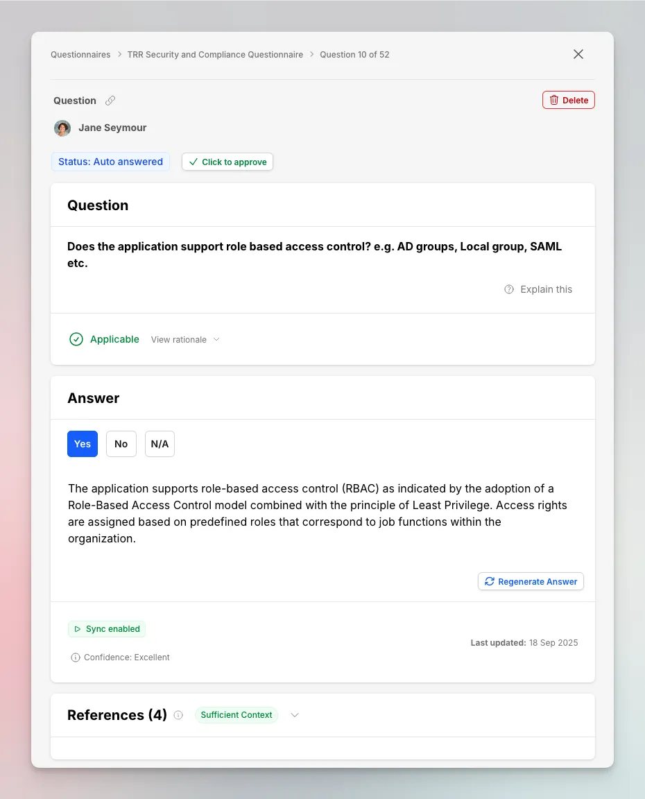 Answering an RFP in ResponseHub